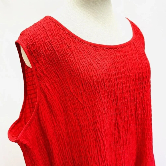 NWT CROFT & BARROW Women Sleeveless Full Length Shirred Red Maxi Dress Size 3X - Picture 5 of 14
